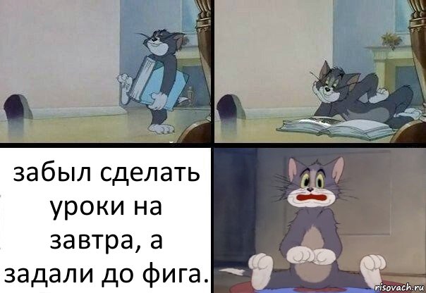 забыл сделать уроки на завтра, а задали до фига.