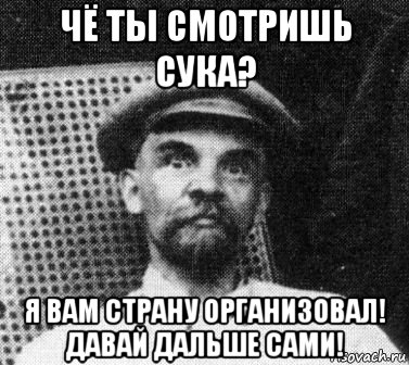 чё ты смотришь сука? я вам страну организовал! давай дальше сами!, Мем   Ленин удивлен