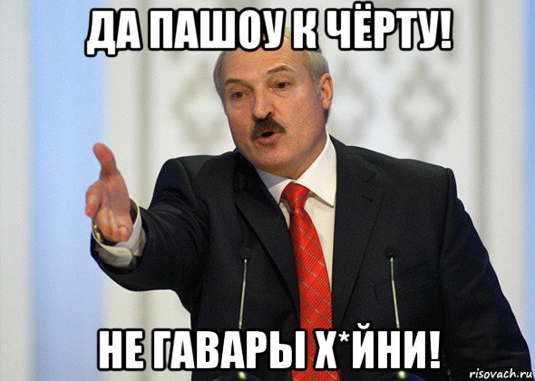 да пашоу к чёрту! не гавары х*йни!, Мем лукашенко