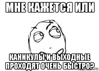 мне кажется или каникулы и выходные проходят очень быстро?, Мем Мне кажется или