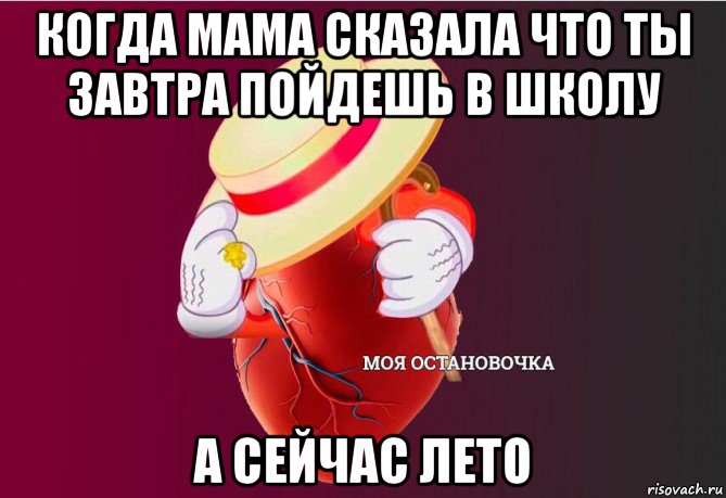 когда мама сказала что ты завтра пойдешь в школу а сейчас лето, Мем   Моя остановочка