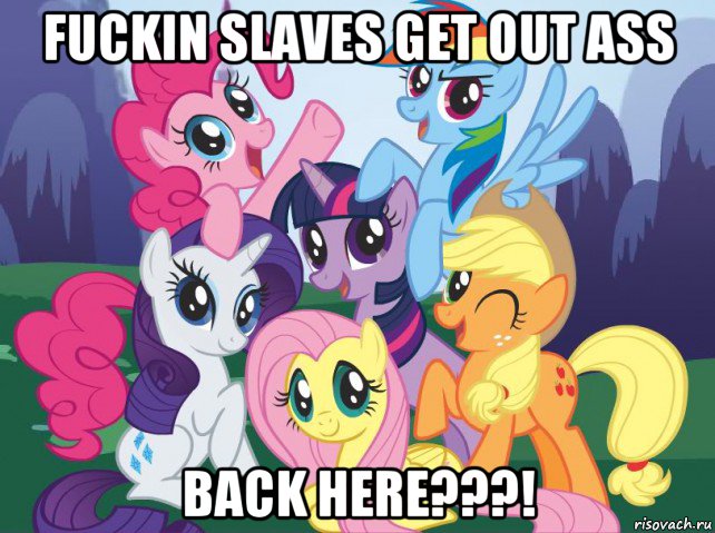 fuckin slaves get out ass back here???!, Мем My little pony