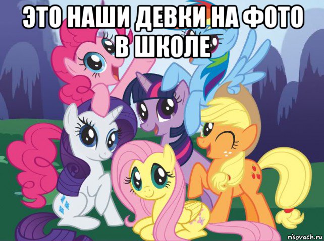 это наши девки на фото в школе , Мем My little pony