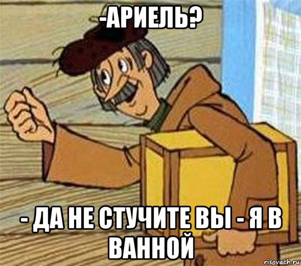 -ариель? - да не стучите вы - я в ванной, Мем Почтальон Печкин