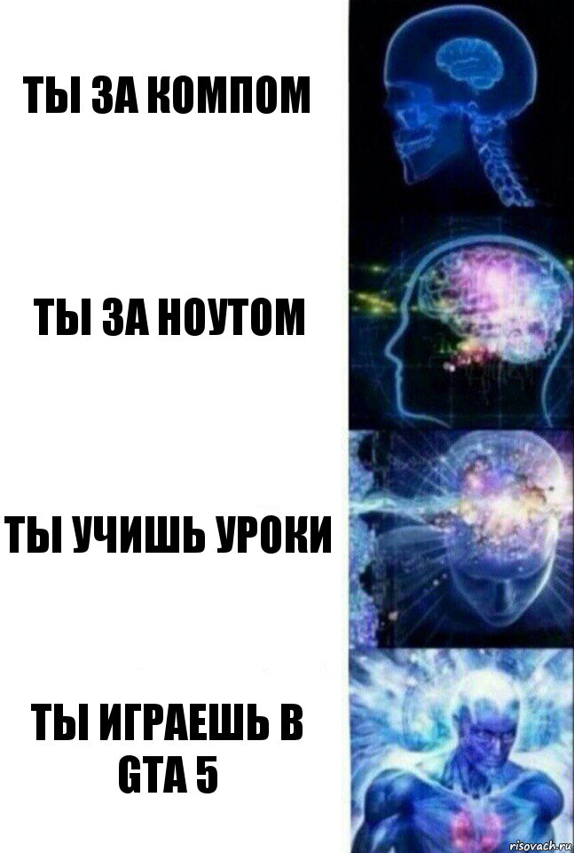 Ты за компом Ты за ноутом Ты учишь уроки Ты играешь в GTA 5, Комикс  Сверхразум