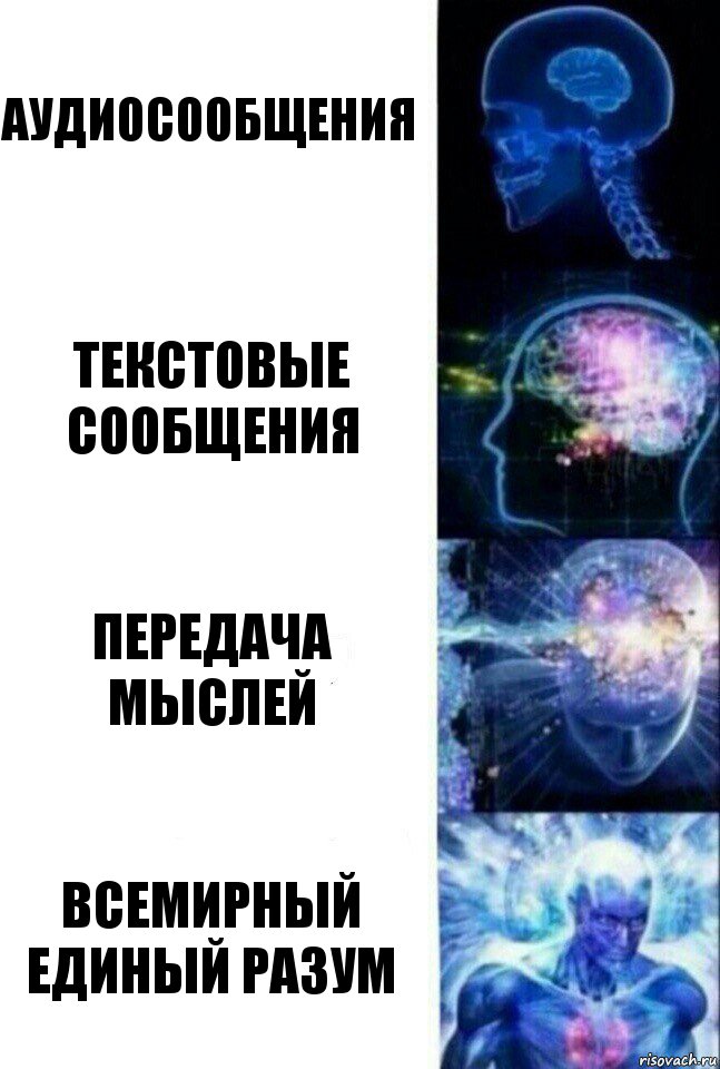 Аудиосообщения текстовые сообщения передача мыслей Всемирный единый разум, Комикс  Сверхразум