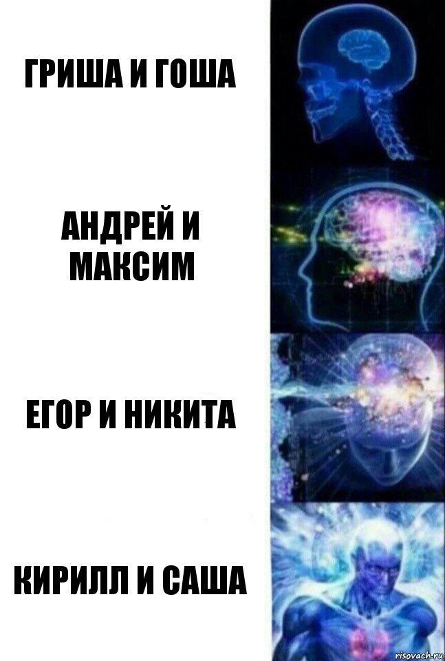 ГРИША И ГОША АНДРЕЙ И МАКСИМ ЕГОР И НИКИТА КИРИЛЛ И САША, Комикс  Сверхразум