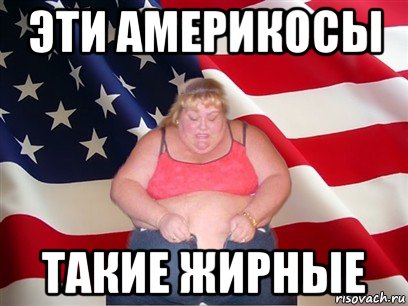 эти америкосы такие жирные, Мем Толстая американка