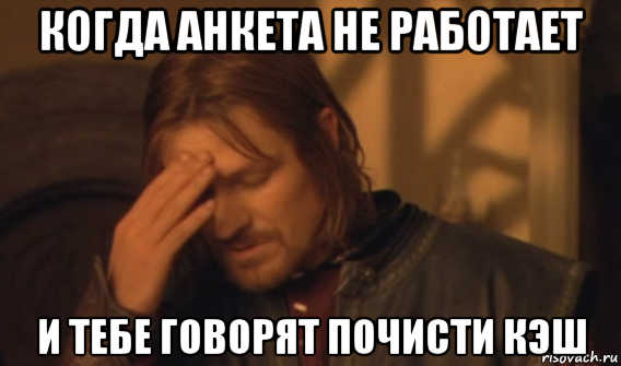 когда анкета не работает и тебе говорят почисти кэш, Мем Закрывает лицо