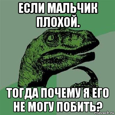 если мальчик плохой. тогда почему я его не могу побить?, Мем Филосораптор