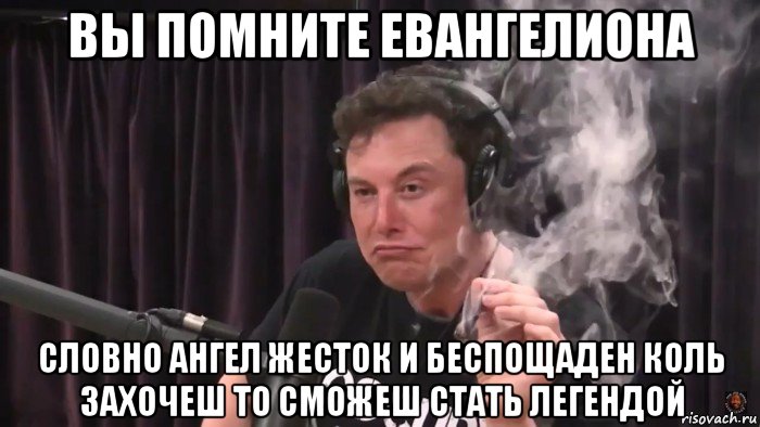 вы помните евангелиона словно ангел жесток и беспощаден коль захочеш то сможеш стать легендой, Мем Илон Маск