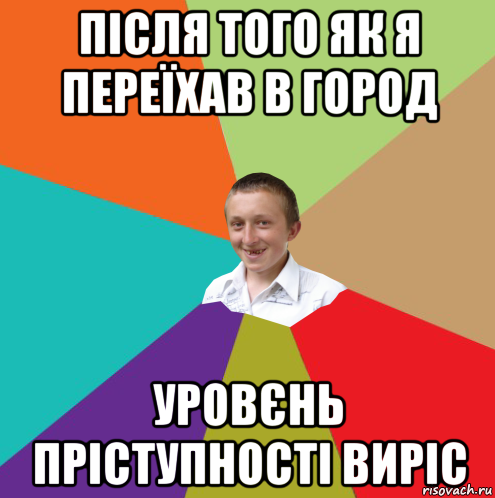 після того як я переїхав в город уровєнь пріступності виріс