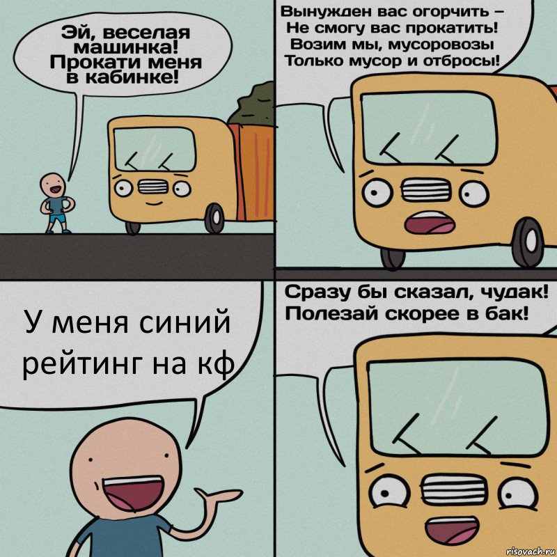 У меня синий рейтинг на кф