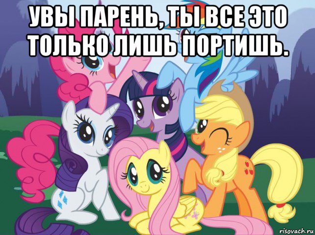 увы парень, ты все это только лишь портишь. , Мем My little pony