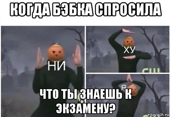 когда бэбка спросила что ты знаешь к экзамену?, Мем  Ни ху Я