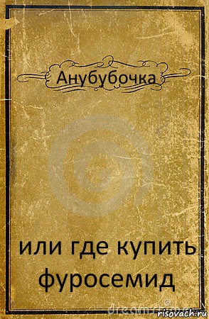 Анубубочка или где купить фуросемид, Комикс обложка книги