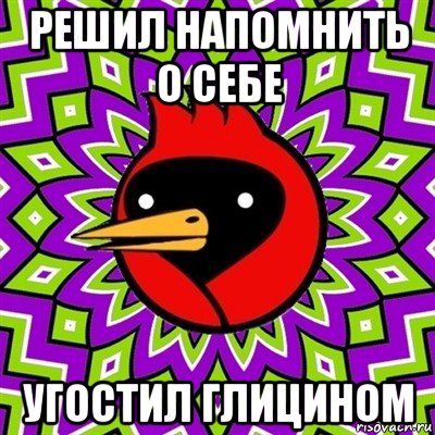 решил напомнить о себе угостил глицином, Мем Омская птица