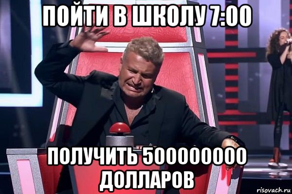 пойти в школу 7:00 получить 500000000 долларов, Мем   Отчаянный Агутин