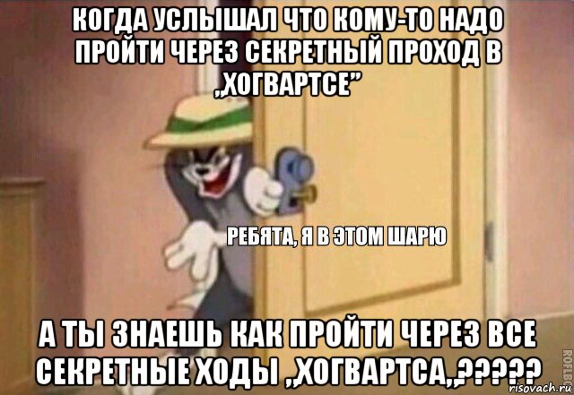 когда услышал что кому-то надо пройти через секретный проход в „хогвартсе” а ты знаешь как пройти через все секретные ходы „хогвартса„?????, Мем    Ребята я в этом шарю