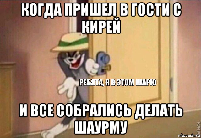 когда пришел в гости с кирей и все собрались делать шаурму, Мем    Ребята я в этом шарю