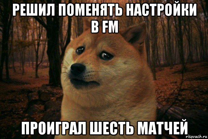 решил поменять настройки в fm проиграл шесть матчей