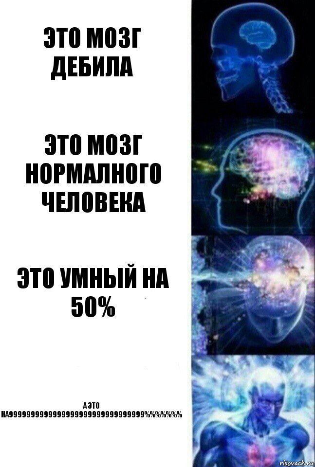 ЭТО МОЗГ ДЕБИЛА ЭТО МОЗГ НОРМАЛНОГО ЧЕЛОВЕКА ЭТО УМНЫЙ НА 50% А ЭТО НА9999999999999999999999999999999%%%%%%%, Комикс  Сверхразум