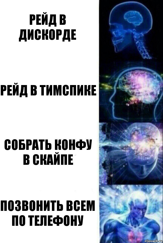 РЕЙД В ДИСКОРДЕ РЕЙД В ТИМСПИКЕ СОБРАТЬ КОНФУ В СКАЙПЕ ПОЗВОНИТЬ ВСЕМ ПО ТЕЛЕФОНУ, Комикс  Сверхразум