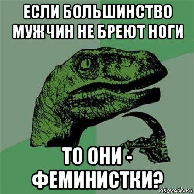 если большинство мужчин не бреют ноги то они - феминистки?, Мем Филосораптор