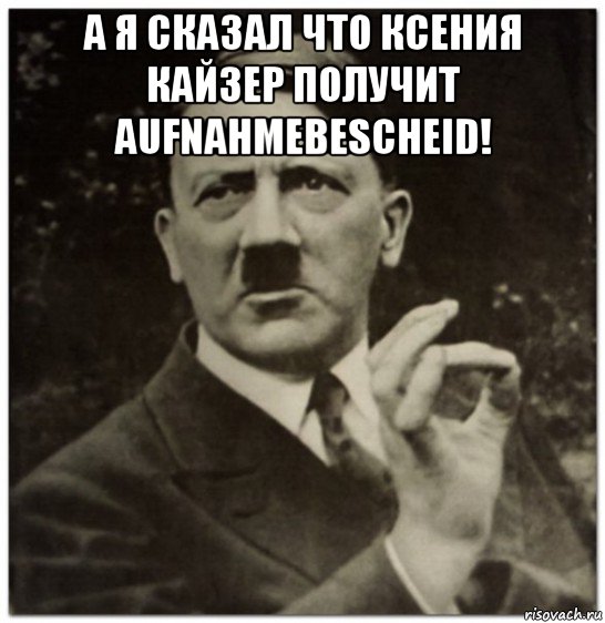 а я сказал что ксения кайзер получит aufnahmebescheid! , Мем гитлер нельзя просто так