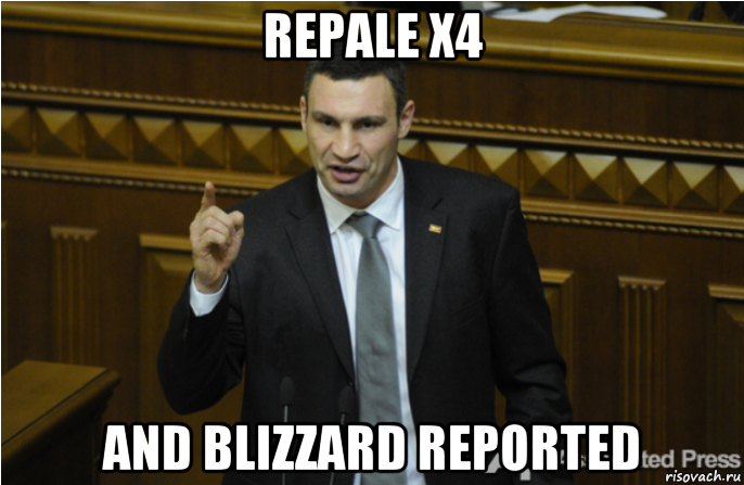 repale x4 and blizzard reported, Мем кличко философ