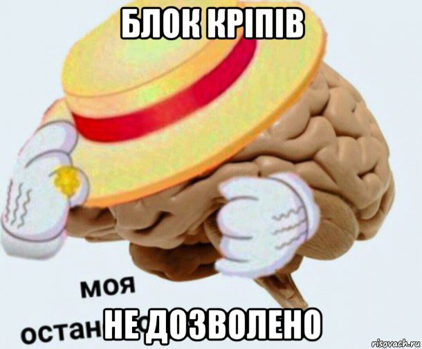 блок кріпів не дозволено, Мем   Моя остановочка мозг