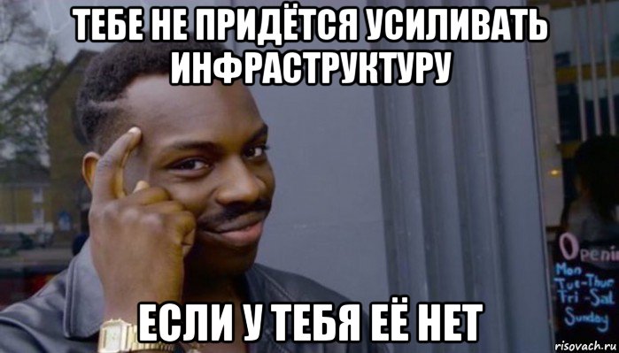 тебе не придётся усиливать инфраструктуру если у тебя её нет, Мем Не делай не будет