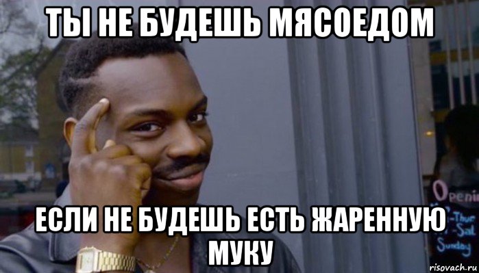 ты не будешь мясоедом если не будешь есть жаренную муку, Мем Не делай не будет