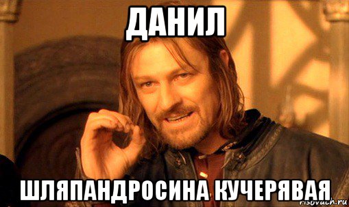 данил шляпандросина кучерявая, Мем Нельзя просто так взять и (Боромир мем)