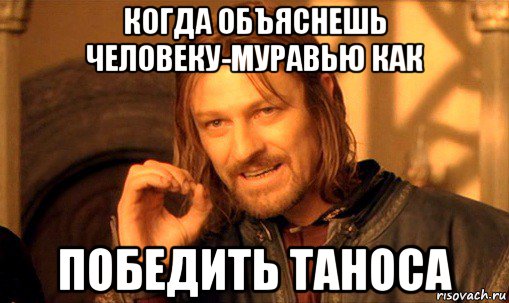 когда объяснешь человеку-муравью как победить таноса, Мем Нельзя просто так взять и (Боромир мем)