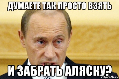 думаете так просто взять и забрать аляску?, Мем путин