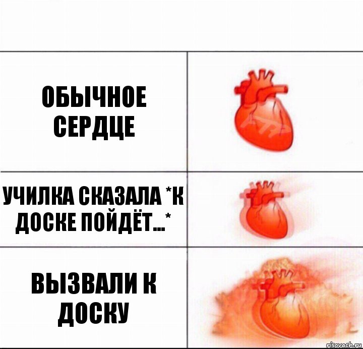 обычное сердце училка сказала *К доске пойдёт...* Вызвали к доску, Комикс  Расширяюшее сердце