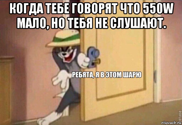 когда тебе говорят что 550w мало, но тебя не слушают. , Мем    Ребята я в этом шарю