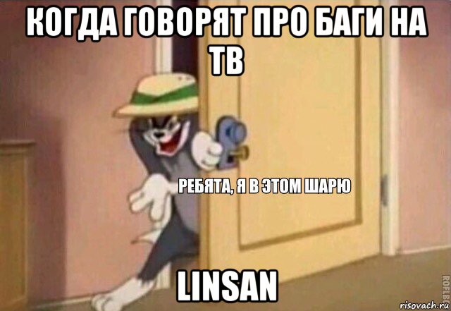 когда говорят про баги на тв linsan, Мем    Ребята я в этом шарю