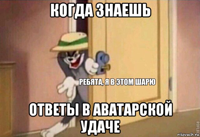 когда знаешь ответы в аватарской удаче, Мем    Ребята я в этом шарю