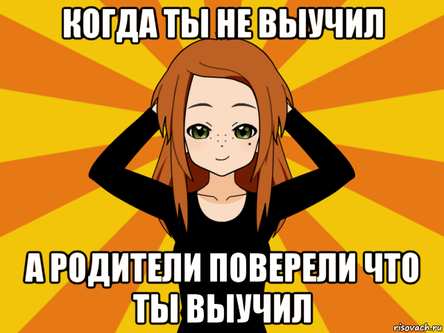 когда ты не выучил а родители поверели что ты выучил, Мем Типичный игрок кисекае