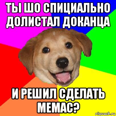 ты шо спициально долистал доканца и решил сделать мемас?, Мем Advice Dog