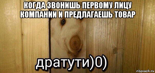 когда звонишь первому лицу компании и предлагаешь товар , Мем  Дратути