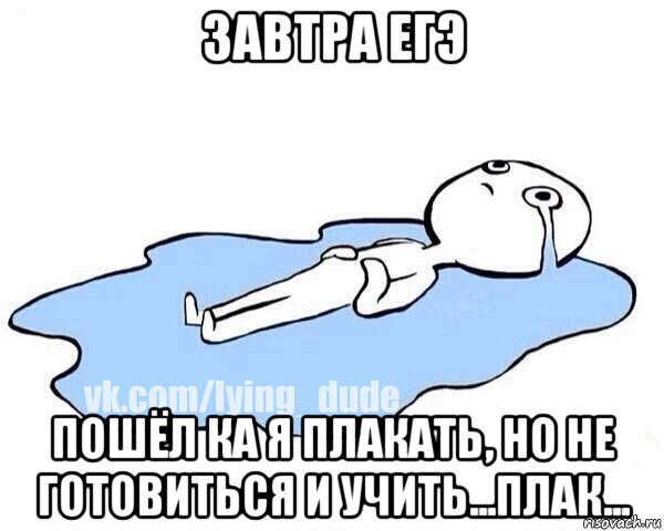 завтра егэ пошёл ка я плакать, но не готовиться и учить...плак..., Мем Этот момент когда