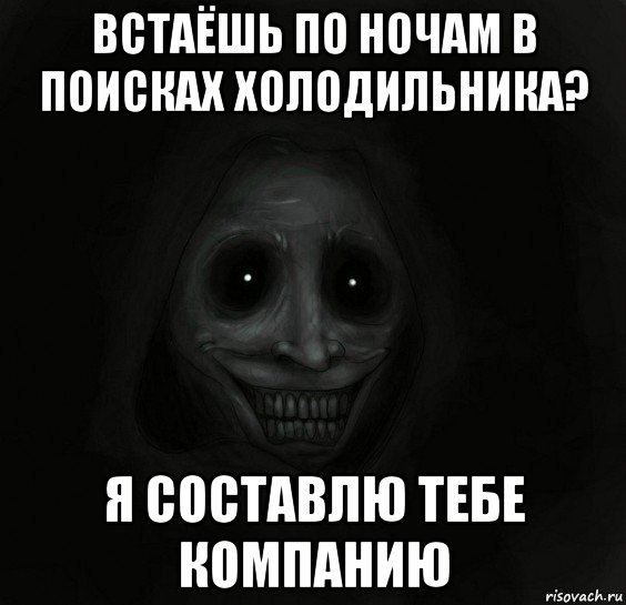 встаёшь по ночам в поисках холодильника? я составлю тебе компанию, Мем Ночной гость