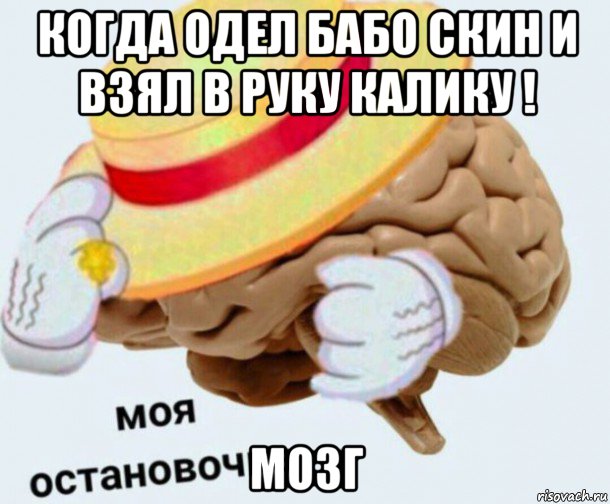 когда одел бабо скин и взял в руку калику ! мозг, Мем   Моя остановочка мозг