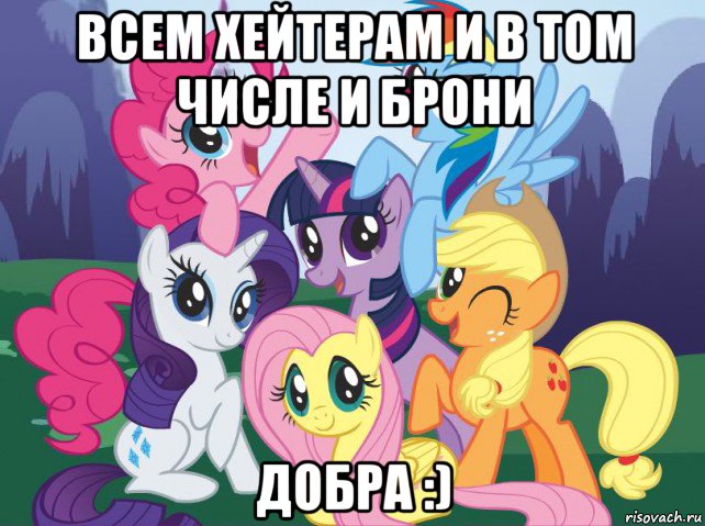 всем хейтерам и в том числе и брони добра :), Мем My little pony