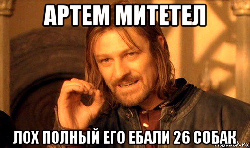 артем митетел лох полный его ебали 26 собак, Мем Нельзя просто так взять и (Боромир мем)