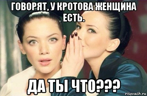 говорят, у кротова женщина есть. да ты что???, Мем  Он