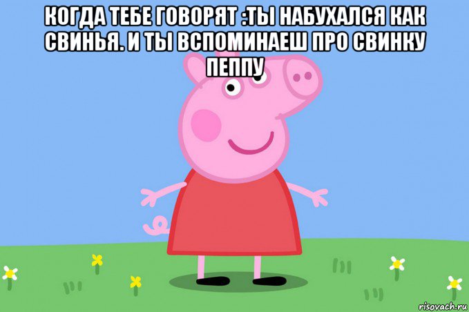 когда тебе говорят :ты набухался как свинья. и ты вспоминаеш про свинку пеппу 